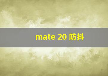 mate 20 防抖